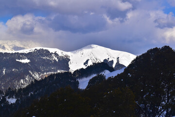 snow covered mountains