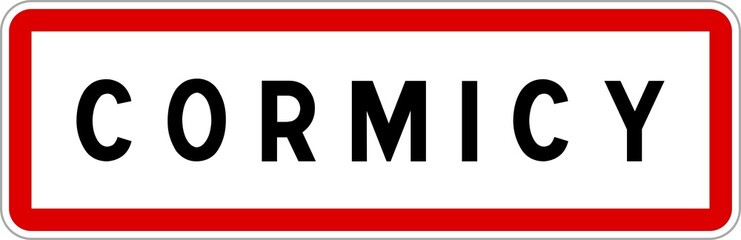 Panneau entrée ville agglomération Cormicy / Town entrance sign Cormicy