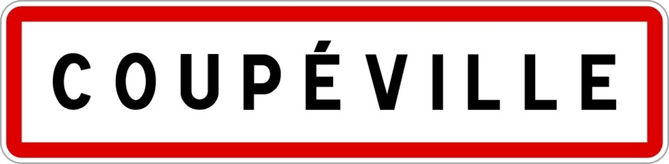 Panneau entrée ville agglomération Coupéville / Town entrance sign Coupéville