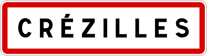 Panneau entrée ville agglomération Crézilles / Town entrance sign Crézilles