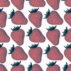 Fruit seamless strawberry pattern for fabrics and textiles and packaging and gifts and cards and linens
