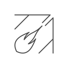 Gas cutting line outline icon