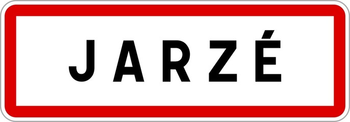 Panneau entrée ville agglomération Jarzé / Town entrance sign Jarzé