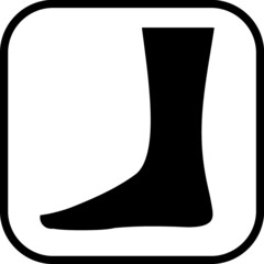 Male foot toe in socks. Man's leg. Vector icon isolated