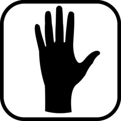 High five. Take fave. Psychic shop logo. Human hand palm. Vector icon isolated