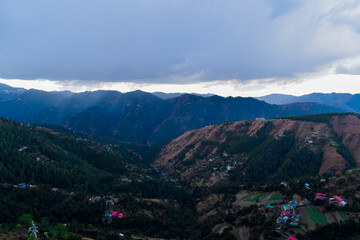 mountains and clouds