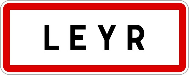 Panneau entrée ville agglomération Leyr / Town entrance sign Leyr
