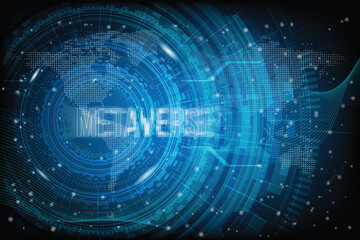 Obraz na płótnie Canvas Metaverse, Meta. Digital reality that combines social media, Metaverse digital world smart futuristic interface technology background, Vector Illustration