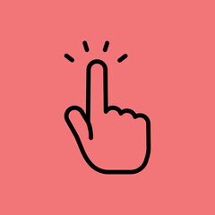 Obraz premium Hand click icon. Clicking symbol. Finger pointer vector design.