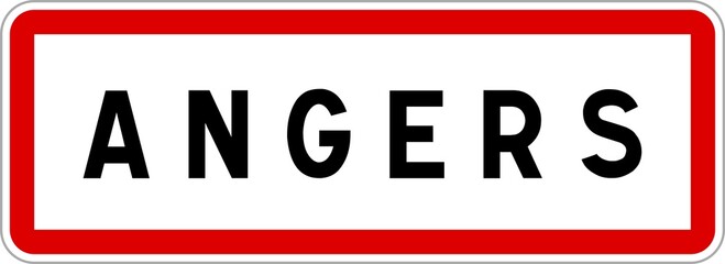 Panneau entrée ville agglomération Angers / Town entrance sign Angers