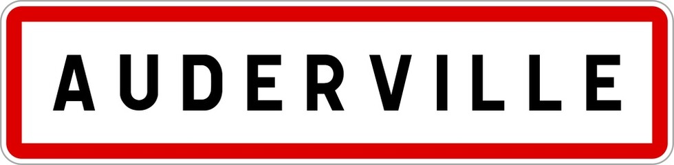 Panneau entrée ville agglomération Auderville / Town entrance sign Auderville