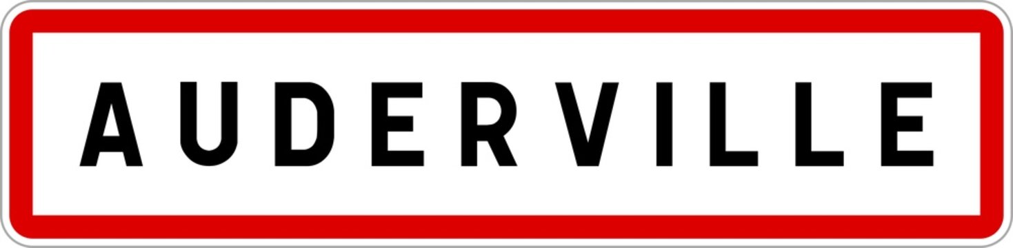 Panneau entr&eacute;e ville agglom&eacute;ration Auderville / Town entrance sign Auderville