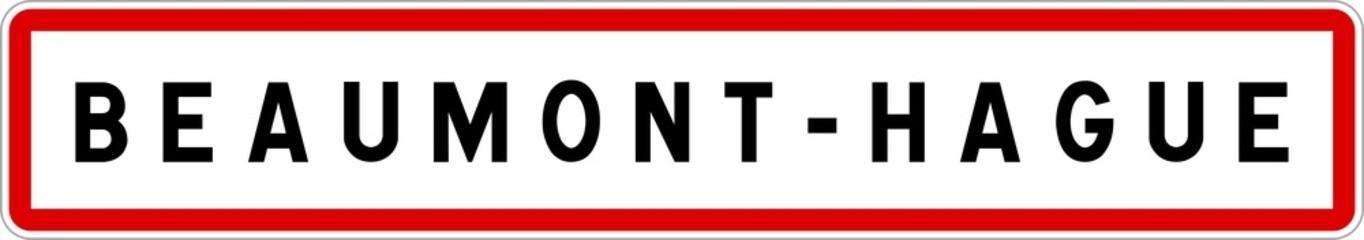 Panneau entrée ville agglomération Beaumont-Hague / Town entrance sign Beaumont-Hague