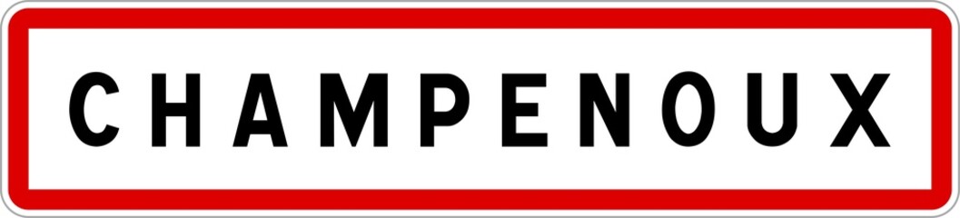 Panneau entrée ville agglomération Champenoux / Town entrance sign Champenoux