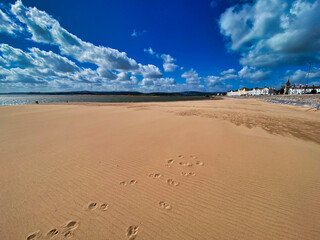 Fototapeta na wymiar Exmouth sandy beach in Devon
