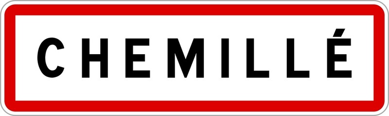 Panneau entrée ville agglomération Chemillé / Town entrance sign Chemillé