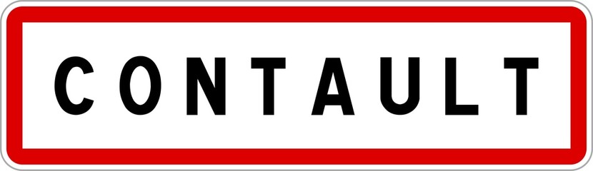 Fototapeta premium Panneau entrée ville agglomération Contault / Town entrance sign Contault