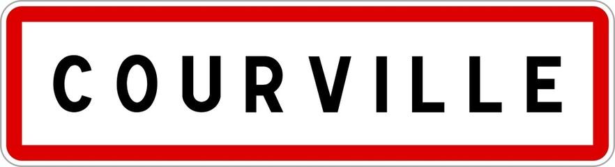 Panneau entrée ville agglomération Courville / Town entrance sign Courville