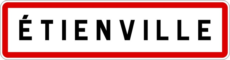Panneau entrée ville agglomération Étienville / Town entrance sign Étienville