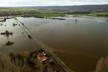 Inondations entre Giverny (27) et Limetz-Villez (78) en février 2021.