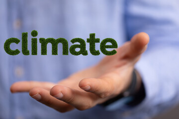 green climate change eco in hand