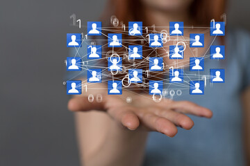 Abstract network of physical devices on the Internet using a network connection with statistics...