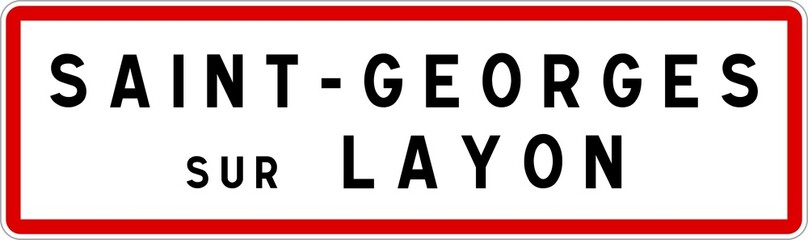 Panneau entrée ville agglomération Saint-Georges-sur-Layon / Town entrance sign Saint-Georges-sur-Layon
