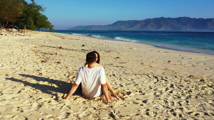 Shot of a beautiful couple relaxing in Gili Meno, Lombok, Indonesia, Asia