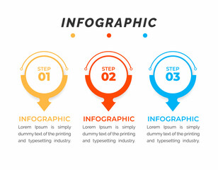 Business data visualization. Process chart. Abstract elements of graph, diagram with 3 steps, options, parts or processes. Creative concept for infographic.