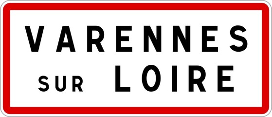 Panneau entrée ville agglomération Varennes-sur-Loire / Town entrance sign Varennes-sur-Loire