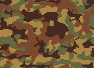 Army camouflage texture, forest pattern, seamless background for printing clothes, paper, fabric.