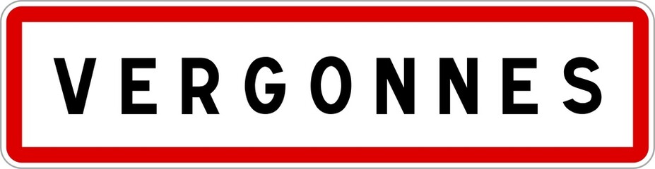 Panneau entrée ville agglomération Vergonnes / Town entrance sign Vergonnes