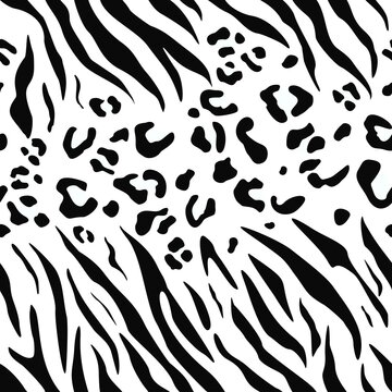 
Vector print leopard, zebra, seamless trendy pattern for printing clothes, paper, fabric.