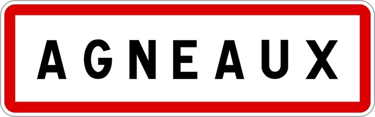 Panneau entrée ville agglomération Agneaux / Town entrance sign Agneaux
