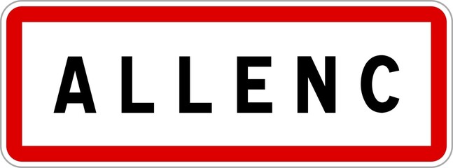 Panneau entrée ville agglomération Allenc / Town entrance sign Allenc