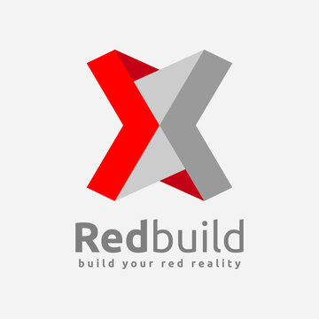 X Letter Type 3D Architecture Logo