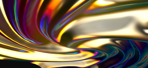 3D render abstract background. Colorful twisted shapes in motion. Computer generated digital art for poster, flyer, banner