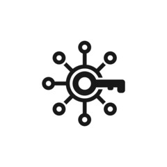 Digital key icon isolated on white background