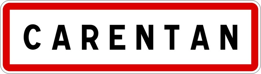 Panneau entrée ville agglomération Carentan / Town entrance sign Carentan
