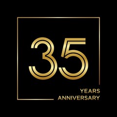 35th anniversary logotype. Anniversary celebration template design for booklet, leaflet, magazine, brochure poster, banner, web, invitation or greeting card. Vector illustrations.