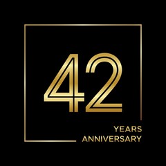 42th anniversary logotype. Anniversary celebration template design for booklet, leaflet, magazine, brochure poster, banner, web, invitation or greeting card. Vector illustrations.