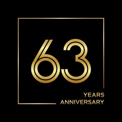 63th anniversary logotype. Anniversary celebration template design for booklet, leaflet, magazine, brochure poster, banner, web, invitation or greeting card. Vector illustrations.