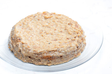 nut cake on the glass plate