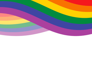 Waving abstract LGBT pride flag frame icon vector. LGBT flag design element isolated on a white background. LGBT rainbow pride flag shape vector. LGBTQIA symbol border