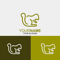 Squirrel line type logo design symbol illustration
