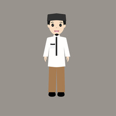 Muslim man cartoon vector illustration.