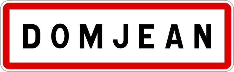 Panneau entrée ville agglomération Domjean / Town entrance sign Domjean