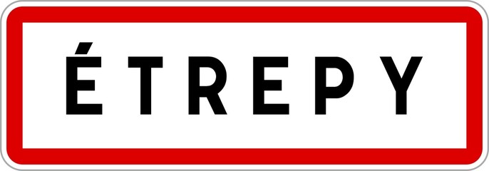 Panneau entrée ville agglomération Étrepy / Town entrance sign Étrepy