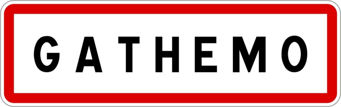 Panneau entrée ville agglomération Gathemo / Town entrance sign Gathemo