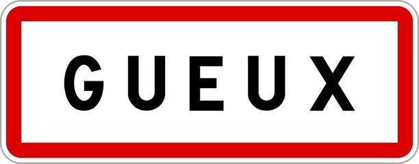 Panneau entrée ville agglomération Gueux / Town entrance sign Gueux